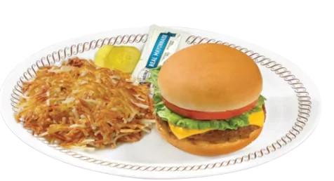 ANGUS 1/4-LB HAMBURGER DELUXE with HASHBROWNS