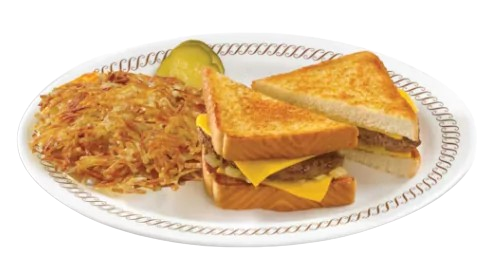 waffle hosue texas patty melt with hashbrown