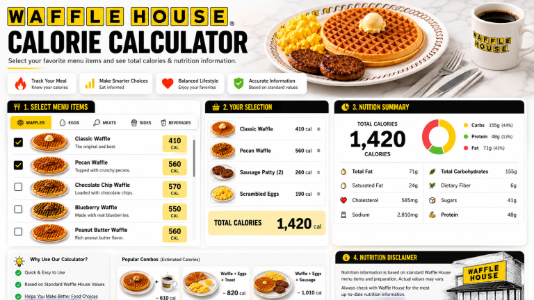 waffle house calorie calculator