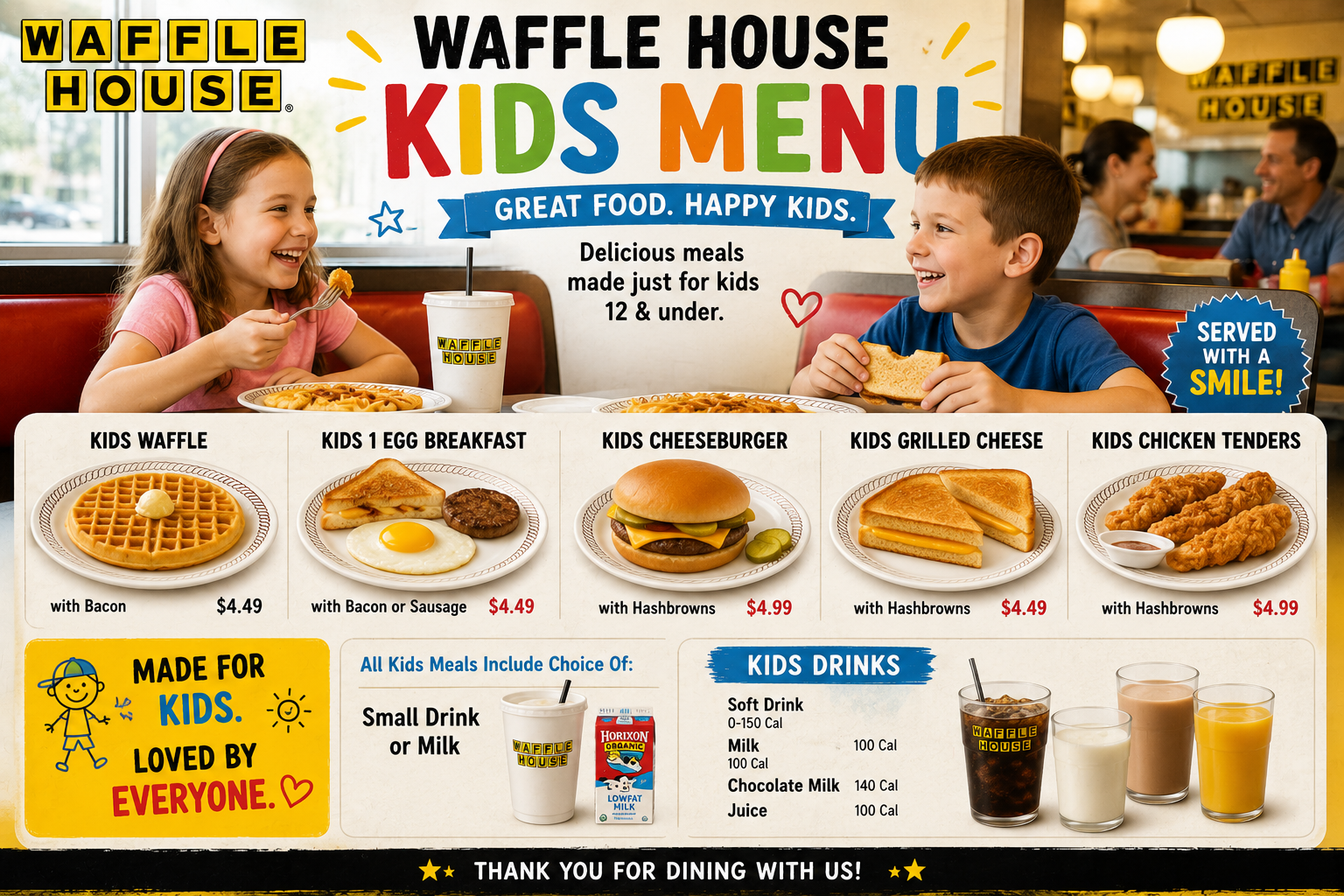 waffle house kids menu