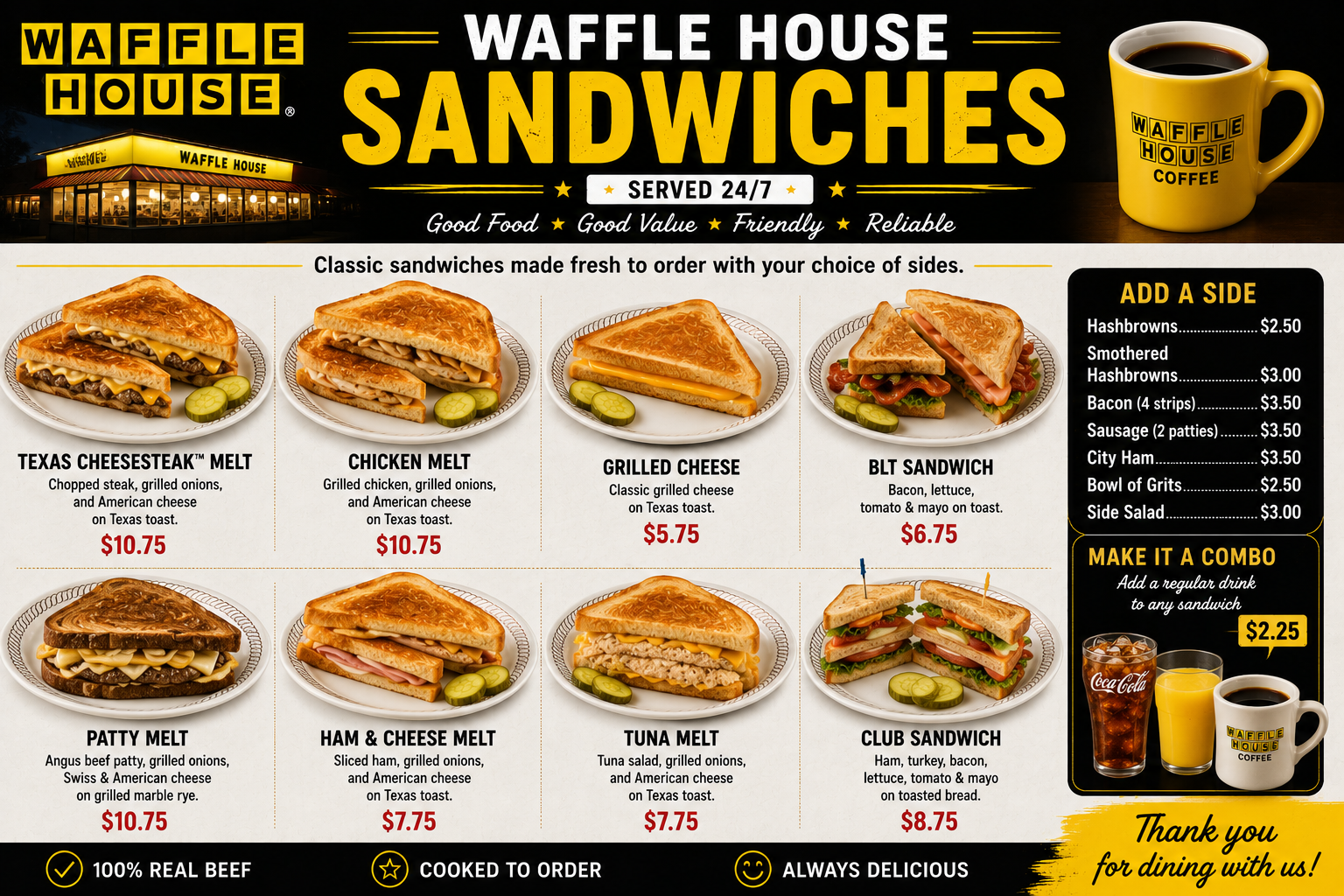 waffle house sandwiches